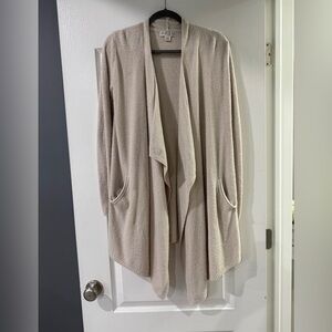 Barefoot Dreams Cream‎ Open Front Sweater Size Small/Medium S/M
